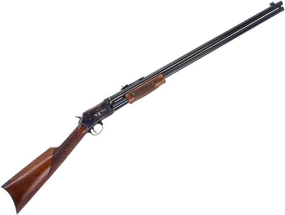 Picture of Used Pedersoli Lightning Pump-Action 357 Mag, 26" Round Barrel, Gloss Blued, Case Hardened Receiver, Checkered Walnut Stock, Buckhorn Sights, Original Box, Excellent Condition