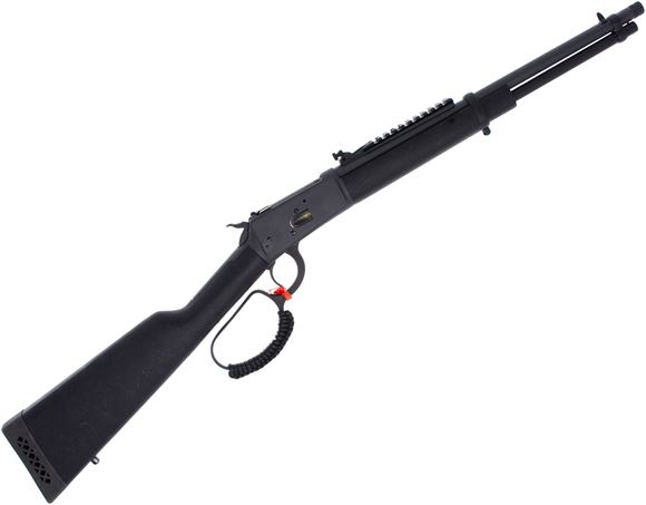 Picture of Used Rossi R92 Lever-Action 357 Mag, 16" Threaded Barrel, Aperture Sights w/ Rail, Big Loop Lever, Black Painted Hardwood Stock, Original Box, Very Good Condition