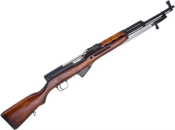 Picture of Used Russian SKS Semi-Auto Rifle, 7.62x39mm, 20", Blued, Hardwood Stock, 5rds, Post Front & Adjustable Rear Sights, Folding Bayonet, Refurbished Stock, Good Condition