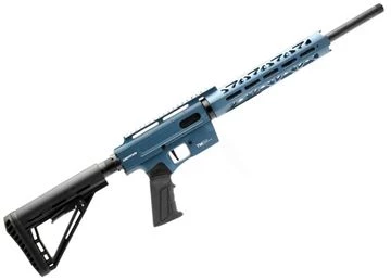 Derya TM-22 Pro Semi-Auto Rifle - 22LR, 16", Blue Titanium Cerakote Receiver w/ Picatinny Top Rail, 10.5" M-Lok Handguard, Collapsing CTR Style Stock, Threaded 1/2x28 TPI, 2x10rds Mags — Reliable Gun