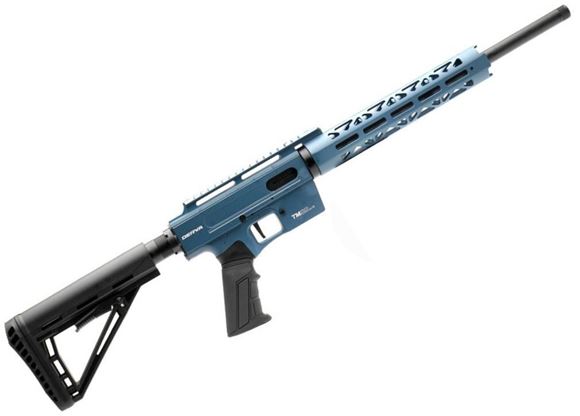 Picture of Derya TM-22 Pro Semi-Auto Rifle - 22LR, 16", Blue Titanium Cerakote Receiver w/ Picatinny Top Rail, 10.5" M-Lok Handguard, Collapsing CTR Style Stock, Threaded 1/2x28 TPI, 2x10rds Mags