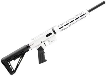 Derya TM-22 Pro Semi-Auto Rifle - 22LR, 16", White Cerakote Receiver w/ Picatinny Top Rail, 10.5" M-Lok Handguard, Collapsing CTR Style Stock, Threaded 1/2x28 TPI, 2x10rds Mags — Reliable Gun
