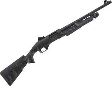 Benelli Nova 3 Tactical Pump-Action Shotgun - 12Ga, 3", 18.5, Blued, Black Multicam Synthetic Stock, Ghost Ring Sights, 4+1 Rds, (Fixed Modified) — Reliable Gun
