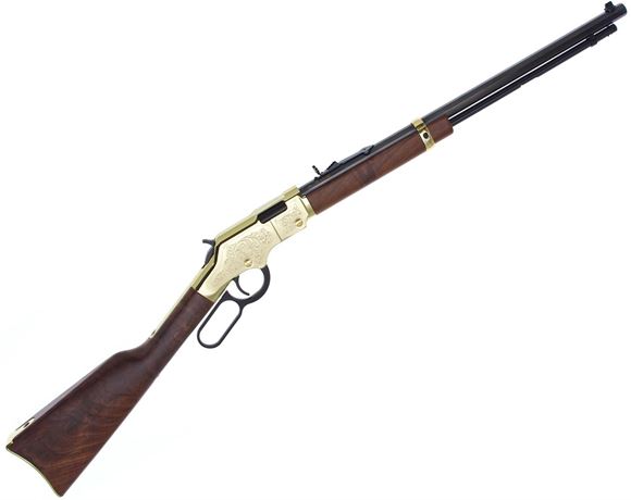 Picture of Henry Golden Boy Deluxe 4th Edition Rimfire Lever-Action Rifle - 22 LR, 20" Octagon Blued Steel, Ornate Scrollwork Engraved Receiver And Barrel Band, Fancy American Walnut Stock, Fully Adjustable Semi-Buckhorn Rear Sight, Brass Bead Front Sight,16rds