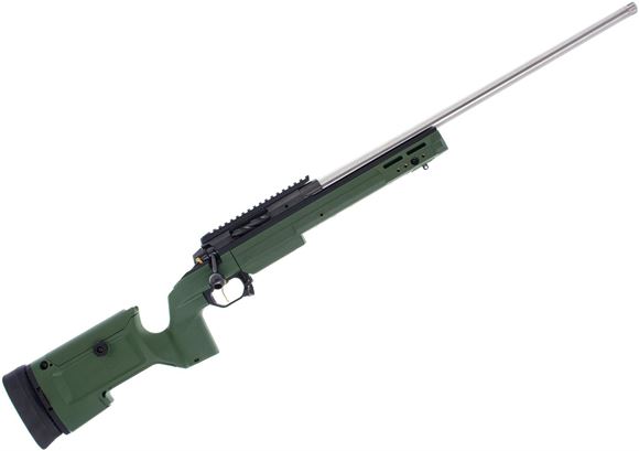 Picture of Used Custom Bolt-Action Rifle - 308 Win, 24" IBI Barrel with 1-10 Twist 5R, Ultimatum Deadline Action, Green KRG Bravo Chassis, TriggerTech Diamond Flat Trigger, 2x Magazines, Excellent Condition
