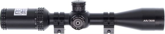 Picture of Used Bushnell AR Optics Riflescope - 4.5-18x40mm, 1" Tube, Drop Zone-308 BDC, Tactical Turrets, 1/4 MOA Adjustments, Side Parallax Focus, With Rings, Very Good Condition