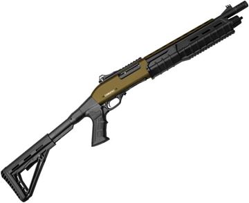 Picture of Canuck Commander Pump-Action Shotgun - 12ga, 3", 14", Distressed Bronze Ceraktoe, Black Synthetic Adjustable Pistol Grip Stock, Fiber Optic Front Sight And Ghost Ring Rear Sight, Optic Rail, Mobil Choke Flush (C,M,F) + Breacher Choke, 4+1rds