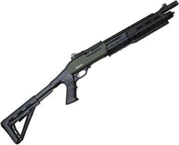 Picture of Canuck Commander Pump-Action Shotgun - 12ga, 3", 14", Distressed Olive Drab Ceraktoe, Black Synthetic Adjustable Pistol Grip Stock, Fiber Optic Front Sight And Ghost Ring Rear Sight, Optic Rail, Mobil Choke Flush (C,M,F) + Breacher Choke, 4+1rds