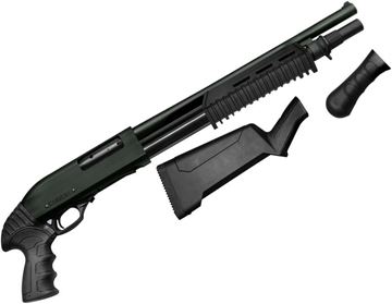 Canuck Enforcer Pump-Action Shotgun - 12Ga, 3", 17", Distressed Olive Drab Cerakote Finish, Black Synthetic Telescoping Pistol Grip Stock And Birds Head, Black Bead Front Sight, 5+1rds — Reliable Gun