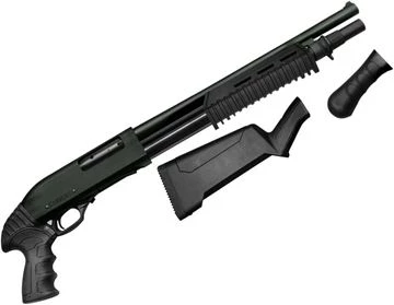 Canuck Enforcer Pump-Action Shotgun - 12Ga, 3", 17", Distressed Olive Drab Cerakote Finish, Black Synthetic Telescoping Pistol Grip Stock And Birds Head, Black Bead Front Sight, 5+1rds — Reliable Gun
