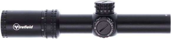 Picture of Used Firefield Rapidstrike 1-6x24 Riflescope - Circle Reticle, Red or Green Illumination, Locking Turrets, Includes Mount & Throw Lever, Original Box, Excellent Condition