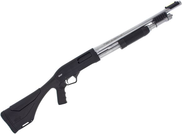 Picture of Used Winchester SXP Marine Defender Pump-Action Shotgun - 12Ga, 3", 18", Matte Chrome, Black Synthetic Stock, Adjustable Comb, Soft Case, Good Condition