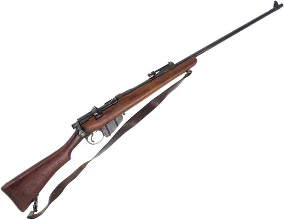 Picture of Used Lee Enfield No 1 Mk III SHTLE Bolt-Action Rifle - 303 British, 25" Barrel, Sporterized Wood Stock, Iron Sights, 1909 BSA Mfg, 1x 10rnd Mag, Leather Sling, Good Condition