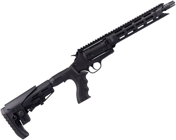 Picture of EGE Arms RV-TAC Double-Action Revolver Shotgun - 410ga, 3" Chamber, 9.5", Black Barrel And Receiver, Black Telescoping Stock With M-LOK Handguard, 5rds, Integral Scope Rail.