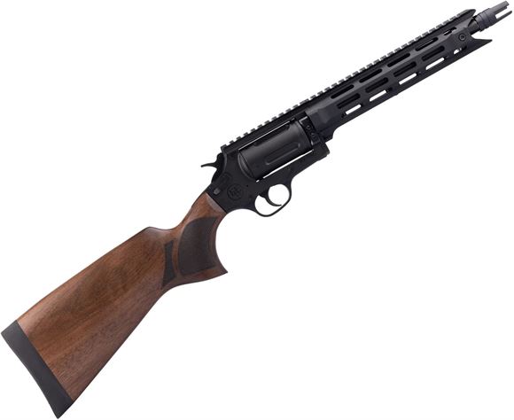 Picture of EGE Arms RV-TAC Double-Action Revolver Shotgun - 410ga, 3" Chamber, 9.5", Black Barrel And Receiver, Walnut Stock With M-LOK Handguard, 5rds, Integral Scope Rail.