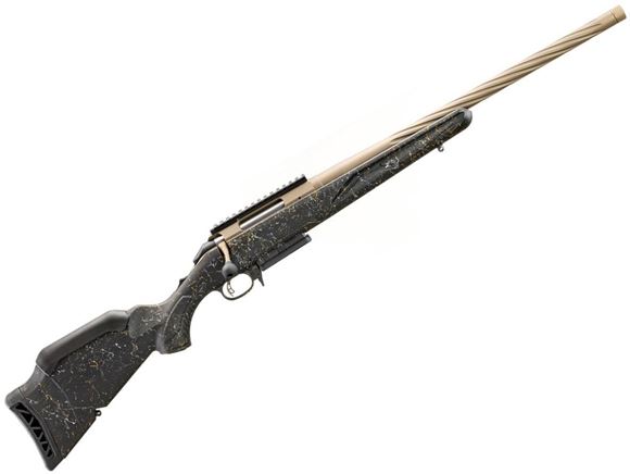 Picture of Ruger American Gen II Prairie Bolt-Action Rifle - 6.5 Creedmoor, 20", 5/8-24 Threaded, Smoked Bronze Cerakote Spiral Fluted Barrel, Black With Gray Splatter Composite Stock, 3rds AICS Mag.