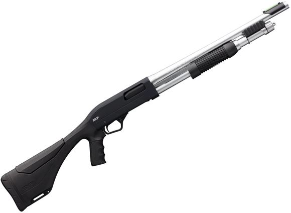 Picture of Winchester SXP Shadow Marine Defender Pump-Action Shotgun - 20Ga, 3", 18", Chrome Plated Chamber & Bore, Matte Chrome Plated Barrel, Black Receiver, Black Pistol Grip Composite Stock, 5rds, Truglo Fiber-Optic Sight, Invector-Plus (CYL)