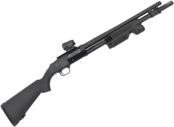 Picture of Used Mossberg 590 Pump-Action Shotgun - 12Ga, 3", 18.5", Blued, Black Synthetic Stock, Rail w/ Holosun HS503R Red Dot, Fixed Cyl, Streamlight TL-Racker Forend, +1 Mag Ext., 7rds, Good Condition