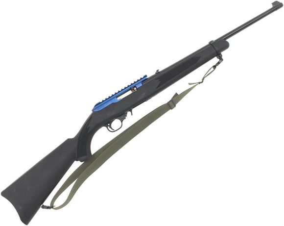 Picture of Used SBI C-71 Action Semi Auto 22 LR, Blue, Ruger Trigger, 18'' Ruger Barrel w/Sights, Black Synthetic Ruger Stock, Sling, 1 Magazine, Good Condition