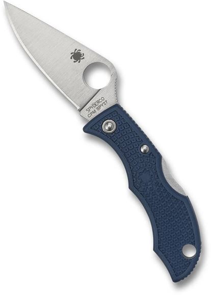 Picture of Spyderco Knives - Reveal 18 Ladybug 3 - 1.9" M390 Folding Blade,Cobalt Blue FRN Handle, Plain Edge, Full-Flat Grind, Origin Japan.