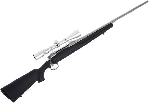 Picture of Used Savage Axis Bolt-Action Rifle - 270 Win, 22" Barrel, Stainless, Black Synthetic Stock, Barska 3-9x40 Riflescope, 2 Mags, Good Condition