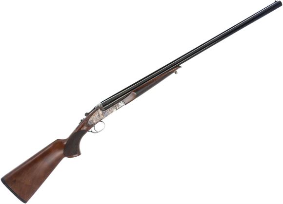 Picture of Used CZ Sharp-Tail Side-by-Side Shotgun - 12ga, 3" Chambers, 28" Blued Barrels, Case Hardened Receiver, Huglu Mfg, Chokes (IC, C), Original Hard Case, Worn Finish, Fair Condition