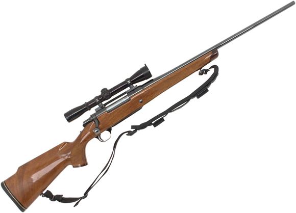 Picture of Used Browning BBR Bolt-Action Rifle - 7mm Rem Mag, 24" Barrel, Blued, Checkered Wood Stock w/Grip & Forend Cap, Redfield 4x Scope, Sling, Scratches In Clearcoat, Good Condition