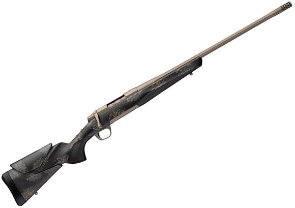 Picture of Browning X-Bolt 2 Speed HD Bolt-Action Rifle - 7 MM PRC, 24", Fluted Sporter Contour, Smoked Bronze Cerakote, 5/8-24" Threaded w/ Muzzle Brake Vari-Tech Composite Stock With Hand-Applied Gray/Bronze Camouflage Finish, Adjustable LOP, Adjustable Comb, 3rds
