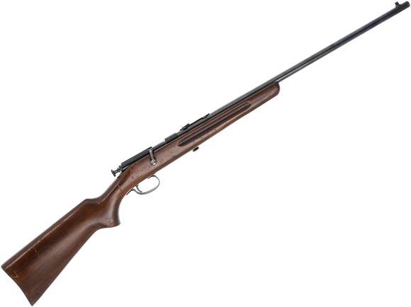 Picture of Used Savage Model 3B Bolt-Action Rifle - 22 LR, 24" Barrel, Worn Bluing, Walnut Stock, Iron Sights, Single Shot, Fair Condition