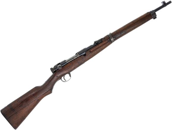 Picture of Used Arisaka Type 38 Carbine Bolt-Action Rifle - 6.5 Japanese, 19" Barrel, Blued, Full Military Wood Stock, Chrysanthemum Intact, Kokura Factory, 20rnds of Fired Brass, Soft Case, Fair Condition