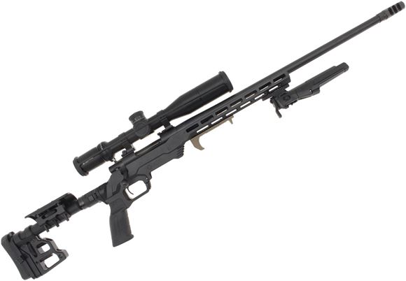 Picture of Used Howa 1500 Bolt-Action Rifle - 6.5 Creedmoor, 24" Barrel, MDT LSS-XL Chassis, Vortex Strike Eagle 3-15x44 Scope (MRAD) w/Throw Lever & Sunshade, MDT Bipod, Magpul Handstop Grip, MDT Muzzle Brake, Comes With Soft Case, 1 Mag, Very Good Condition