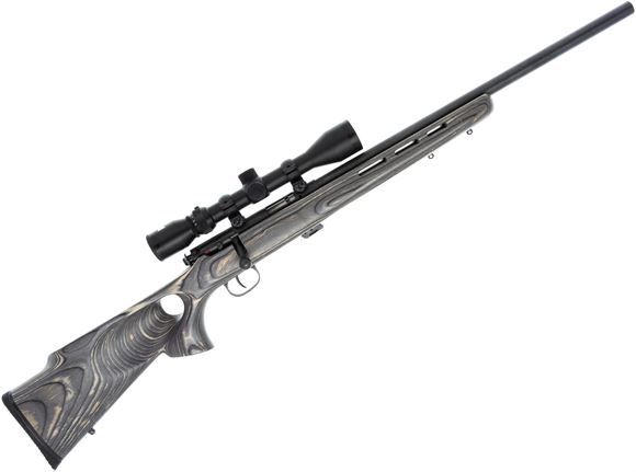 Picture of Used Savage Mark II Bolt-Action Rifle - 22 LR, 21" Heavy Barrel, Stainless, Brown Laminate Thumbhole Stock, Bushnell 3-9x Riflescope, 1x Mag, Good Condition