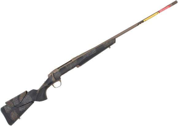 Picture of Browning X-Bolt 2 Speed HD Bolt-Action Rifle - 300 WIN, 26", Fluted Sporter Contour, Smoked Bronze Cerakote, 5/8-24" Threaded w/ Muzzle Brake Vari-Tech Composite Stock With Hand-Applied Gray/Bronze Camouflage Finish, Adjustable LOP, Adjustable Comb, 3rds