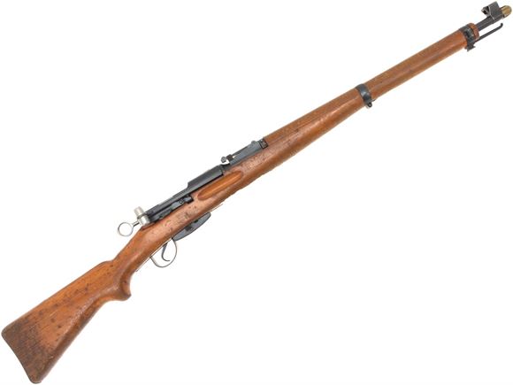 Picture of Used Schmidt Rubin K31 Bolt-Action Rifle - 7.5x55 Swiss, 25.5" Barrel w/Sights, Full Military Wood, 1 Mag, Brass Muzzle Protector, Good Condition