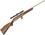 Picture of Used Lakefield Model 64B Semi-Auto Rimfire Rifle - 22LR, 20" Barrel w/Sights, Barrel & Action Painted FDE, Checkered Wood Stock, Tasco 3-7x20 Scope, Fair Condition