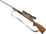 Picture of Used Schultz & Larsen M65 DL Bolt-Action Rifle, 30-06 Sprg, 24'' Barrel, Blued, Wood Stock w/Rosewood Grip and Forend Cap, Leupold M8-4X Riflescope, Leather Sling, Good Condition