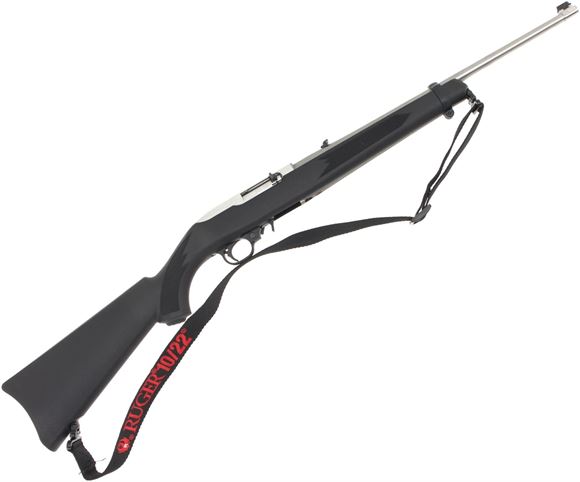 Picture of Used Ruger 10/22 Stainless Semi Auto Rifle, 22 lr, 18.5" Stainless Barrel With Sights, 1 Mag, Ruger Sling, Synthetic Stock, Good Condition